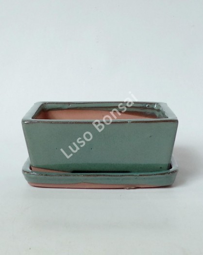 Vaso Rectangular + Prato 25*19*8 cm Verde