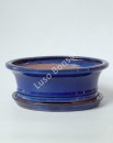 Vaso Oval + Prato 25,5*19,5*8 cm Azul