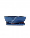 Vaso Rectangular + Prato 30,5*24,5*10 cm Azul