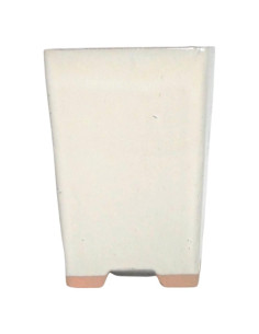 Quadratischer Wasserfall-Bonsai-Topf 10,5*10,5*14,5 cm Creme - Yixing