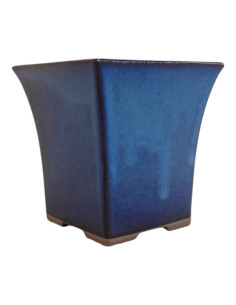 Vaso da Bonsai Cascata Quadrato 10*9,5*9,5 cm Blu - Giappone 2