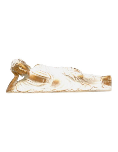 Grand Bouddha en Céramique - "Allongé" - Doré - 9*14*42 cm