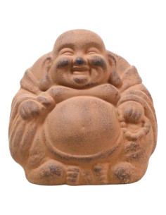 Buda Cerámico Mediano "Feliz" - Castaño - 21*20*14 cm