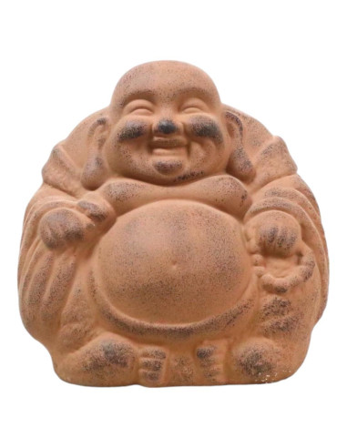 Buda Cerámico Mediano "Feliz" - Castaño - 21*20*14 cm