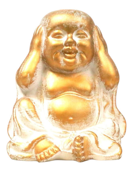 Buda Cerámico Pequeño "No Hear" - Dorado - 18*14*12 cm