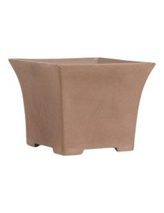 Square Cascade Bonsai Pot 16*16*12.5 cm Unglazed - Japan 2