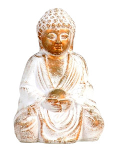 Piccolo Buddha Ceramico "Seduto" - Dorato - 18*11*8 cm