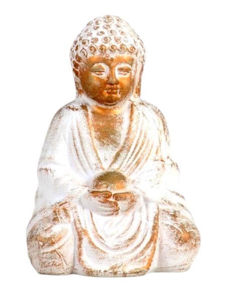Buddha Cerâmico Pequeno "Sitting" - Dourado - 18*11*8 cm