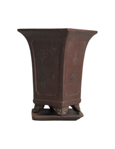 Vaso da Bonsai Cascata + Piatto 15,5*15,5*20,5 cm Senza Smalto - Yixing 2