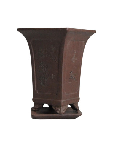 Vaso da Bonsai Cascata + Piatto 15,5*15,5*20,5 cm Senza Smalto - Yixing