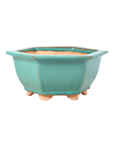Vaso de Bonsai Hexagonal 34*30*15 cm Verde – Yixing