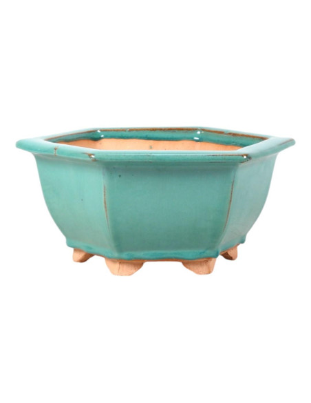 Vaso de Bonsai Hexagonal 34*30*15 cm Verde – Yixing