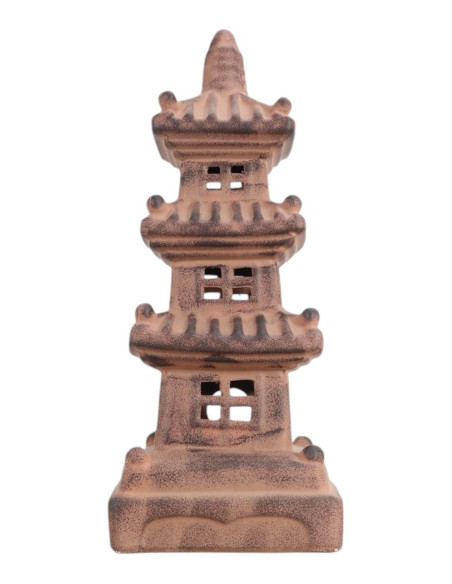 Pagode Triplo Cerâmico XL - Castanho - 50*19*19 cm