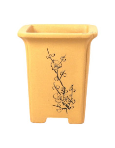 Vaso de Bonsai Cascata 10,5*12,5 cm c/ Desenhos Sem Esmalte - Yixing
