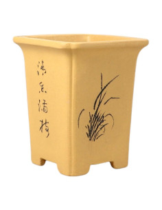 Vaso de Bonsai Cascata 10,5*12,5 cm c/ Desenhos Sem Esmalte - Yixing 2