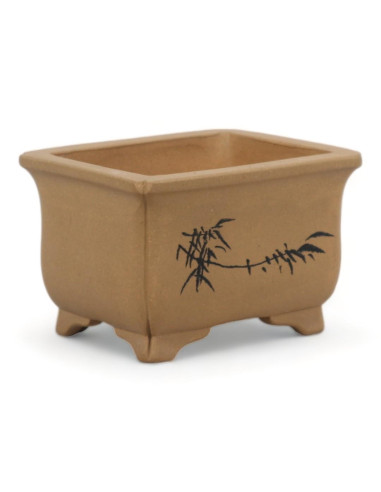 Vaso da Bonsai Rettangolare 11*8,5*7 cm con Disegni Senza Smalto – Yixing