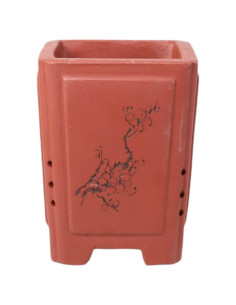 Cascade Bonsai Pot 12*16 cm with Designs Without Glaze – Yixing