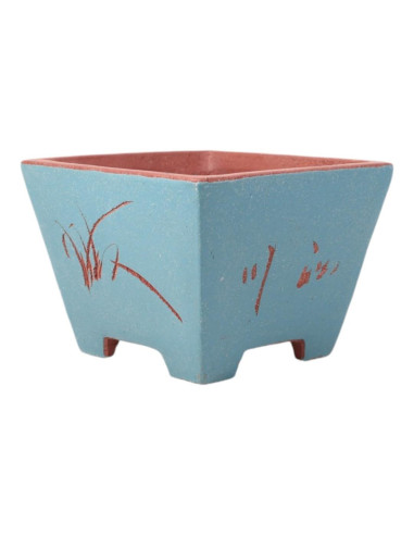 Vaso di Bonsai Quadrato 28*19 cm con Disegni Senza Smalto – Yixing
