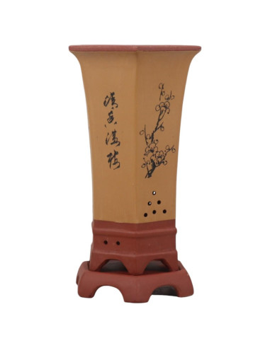 Vaso di Bonsai Cascata + Prato 20*17*30 cm con Disegni Senza Esmalte – Yixing