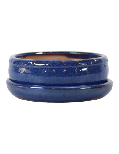 Maceta por Bonsai Round + Plato 25*8,5 cm Azul - Yixing | Luso Bonsai