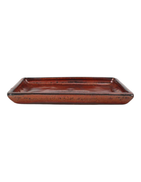 Rechteckiger Keramikteller 16*12*1,5 cm Braunoxid