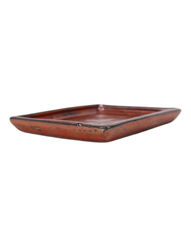 Rechteckiger Keramikteller 16*12*1,5 cm Braunoxid