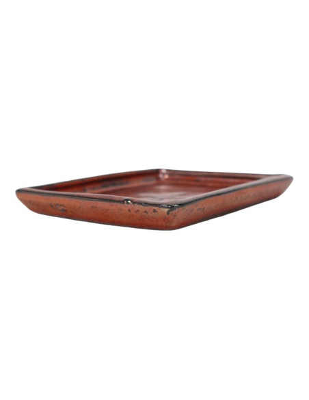 Rechteckiger Keramikteller 16*12*1,5 cm Braunoxid