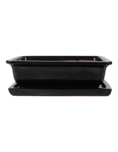 Vaso di Bonsai Rettangolare + Prato 35*27*10 cm Nero - Yixing