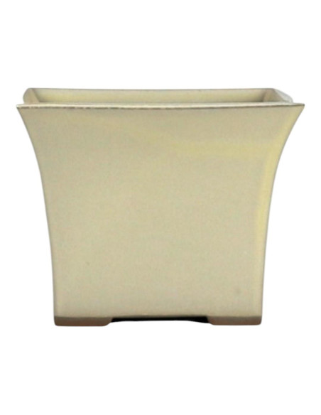 Maceta de Bonsái Cascada Cuadrada 10*10*10 cm Crema - Japón