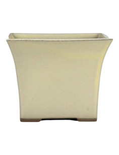 Vaso per Bonsai a Cascata Quadrato 12*12*11 cm Crema - Giappone