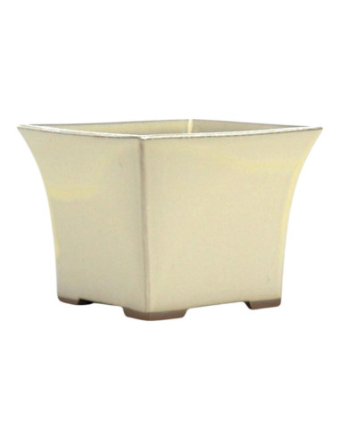 Vaso per Bonsai a Cascata Quadrato 12*12*11 cm Crema - Giappone