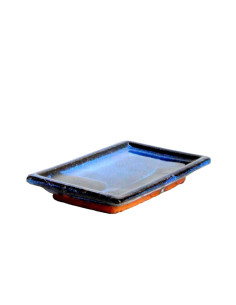 Prato Ceramica Rettangolare 14*9*2 cm Blu 2