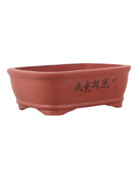 Vase de Bonsai Rectangulaire 20,5*16*7 cm avec dessins sans Émaillé - Yixing