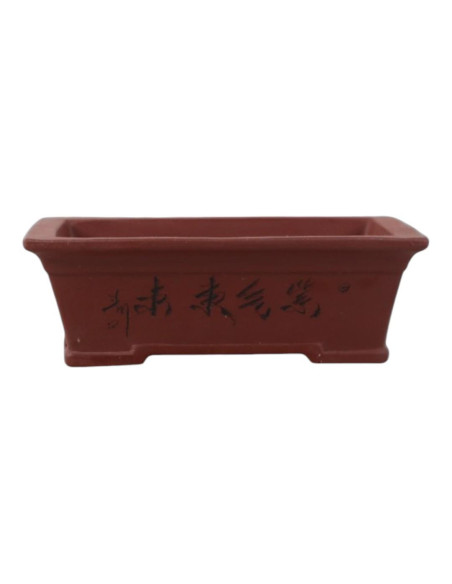 Vaso di Bonsai Rettangolare 21,5*14,5*7 cm con Disegni Senza Smalto - Yixing