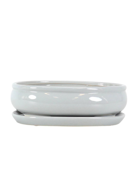 Vase de Bonsai Ovale + Plat 29*22*8 cm Gris - Yixing
