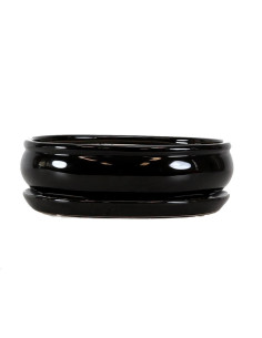 Vaso da Bonsai Ovale + Piatto 29*22*8 cm Nero - Yixing