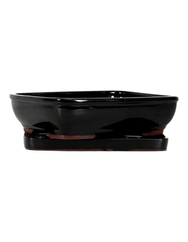 Vaso di Bonsai Rettangolare + Prato 20*15*5,5 cm Nero - Yixing