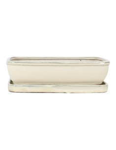 Vaso di Bonsai Rettangolare + Piattino 25*19,5*6,5 cm Crema - Yixing
