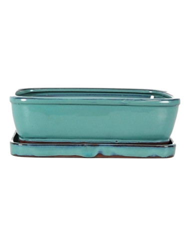 Vaso di Bonsai Rettangolare + Prato 25*19,5*6,5 cm Verde - Yixing