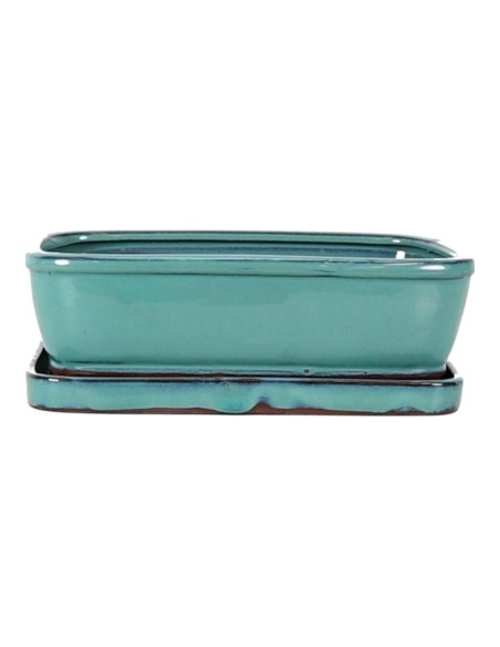 Vaso di Bonsai Rettangolare + Prato 25*19,5*6,5 cm Verde - Yixing