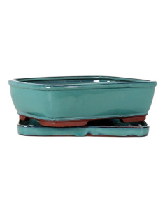Vaso de Bonsai rechteckig + Prato 25*19,5*6,5 cm Grün - Yixing 2