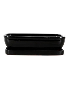 Pot of Bonsai Rectangular + Saucer 25*19.5*6.5 cm Black - Yixing
