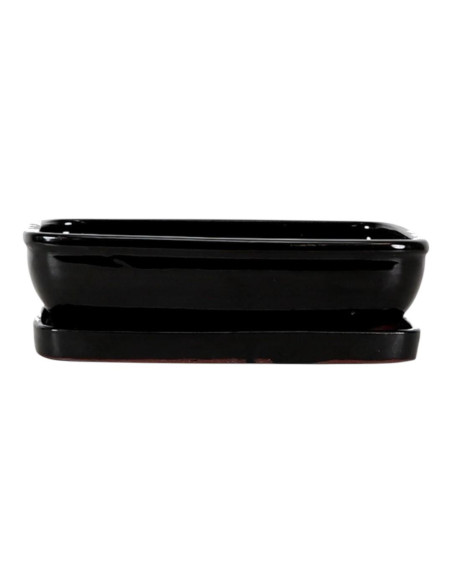 Vase de Bonsai Rectangular + Plat 25*19,5*6,5 cm Noir - Yixing