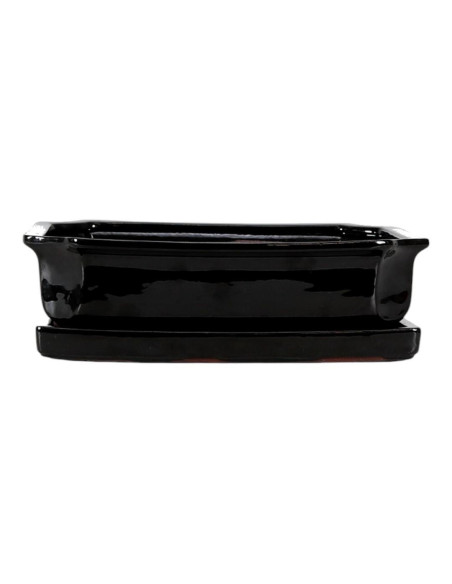 Pot de Bonsai Rectangulaire + Assiette 31*24,5*8 cm Noir - Yixing