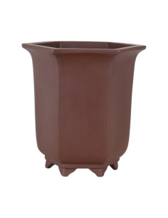 Vaso da Bonsai Cascata Esagonale 19*16,5*21 cm Senza Smalto - Yixing