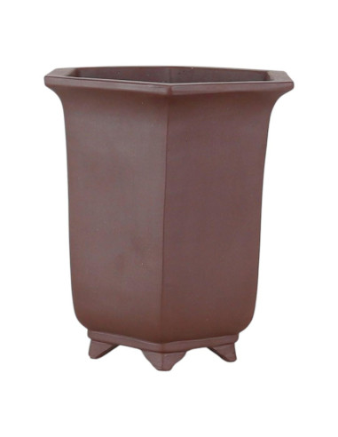 Vaso de Bonsai Cascata Hexagonal 19*16,5*21 cm Sem Esmalte - Yixing