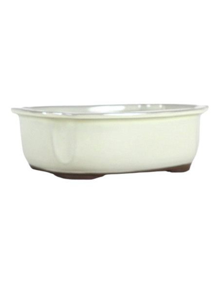 Pot de Bonsai Ovale 31*26,5*8,5 cm Crème - Japon