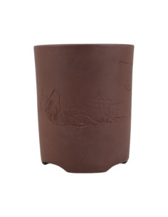 Jar Without Hole 14.5*18 cm with Designs Without Glaze - Yixing