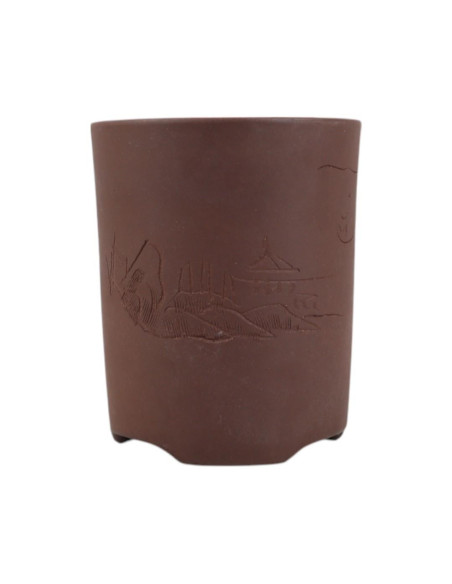 Krug ohne Loch 14,5*18 cm mit Zeichnungen ohne Glasur - Yixing