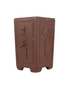 Cascade Bonsai Pot 16*16*28 cm with Designs Without Glaze - Yixing 2
